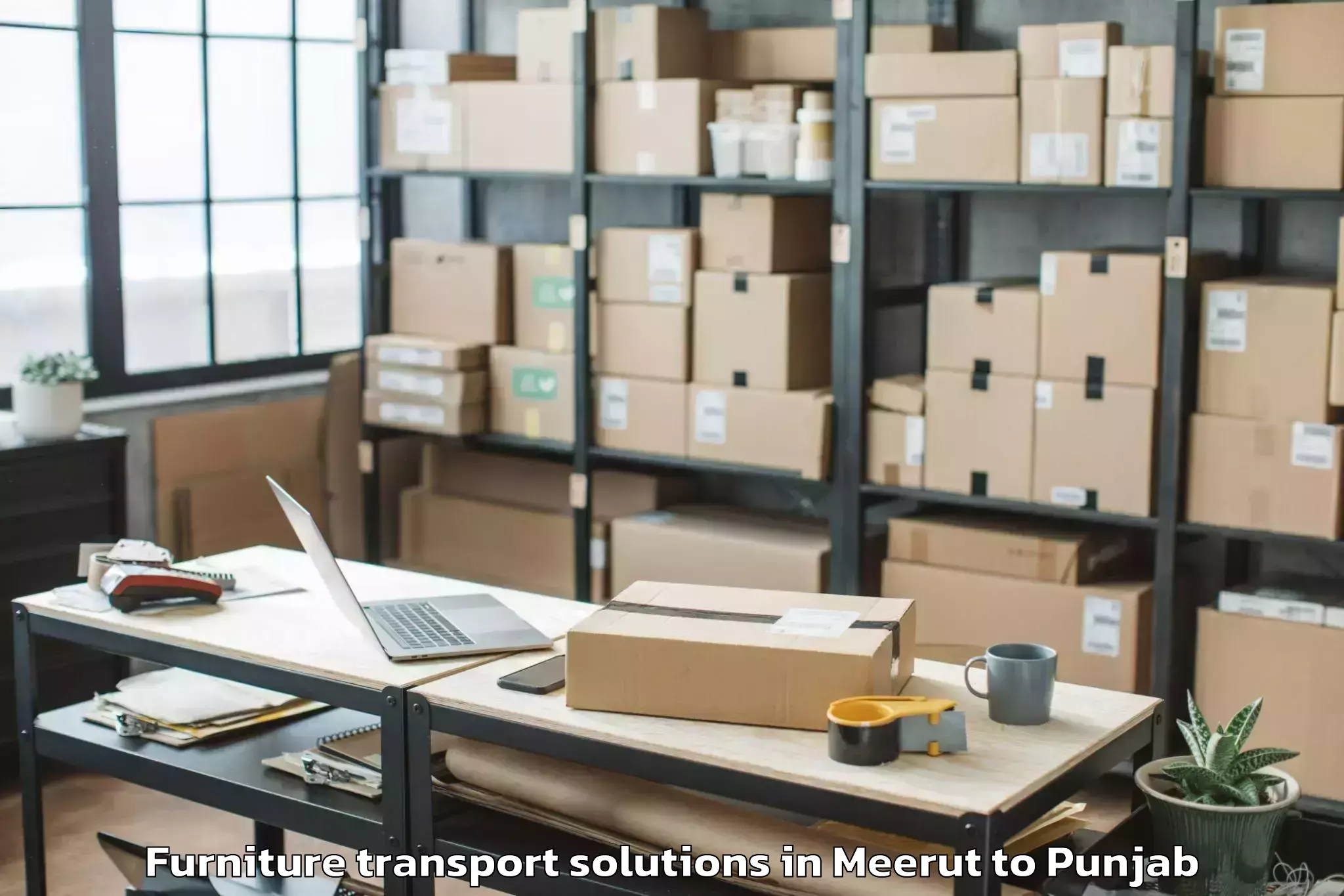 Professional Meerut to Bathinda Furniture Transport Solutions